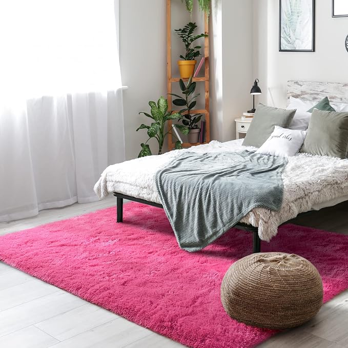 Amearea Shag Fluffy Area Rug for Bedroom Girls Living Room, Extra Soft and - Image 3