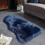 AMTOVO Faux Fur Rug, Dark Blue Area Rug, Fluffy Sheepskin Rug, Fuzzy Ultra Soft - Image 2