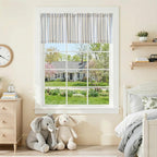 jinchan Striped Valance Farmhouse Window Treatment Linen Textured Drapes - Image 3
