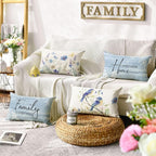 AVOIN colorlife Spring Saying Flowers Butterfly Bird Throw Pillow Covers - Image 2
