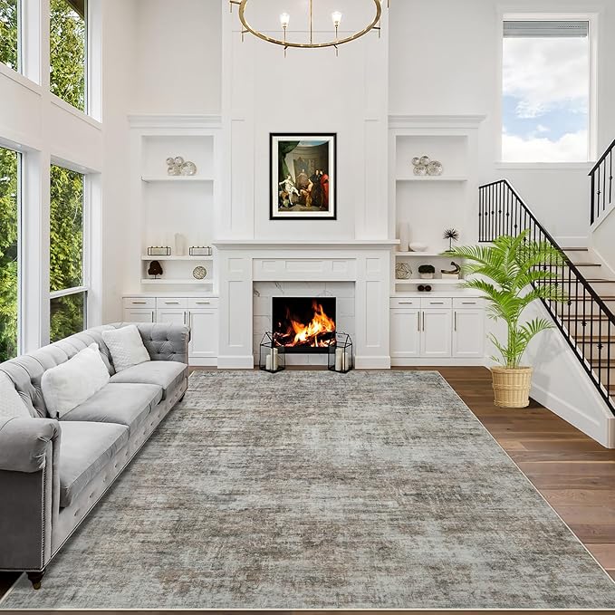 8x10 Area Rugs Washable Rug: Modern Abstract Living Room Rug Soft Anti-Skid by GENTDRIZZ