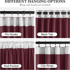 RYB HOME Burgundy Red Velvet Curtains - Image 2