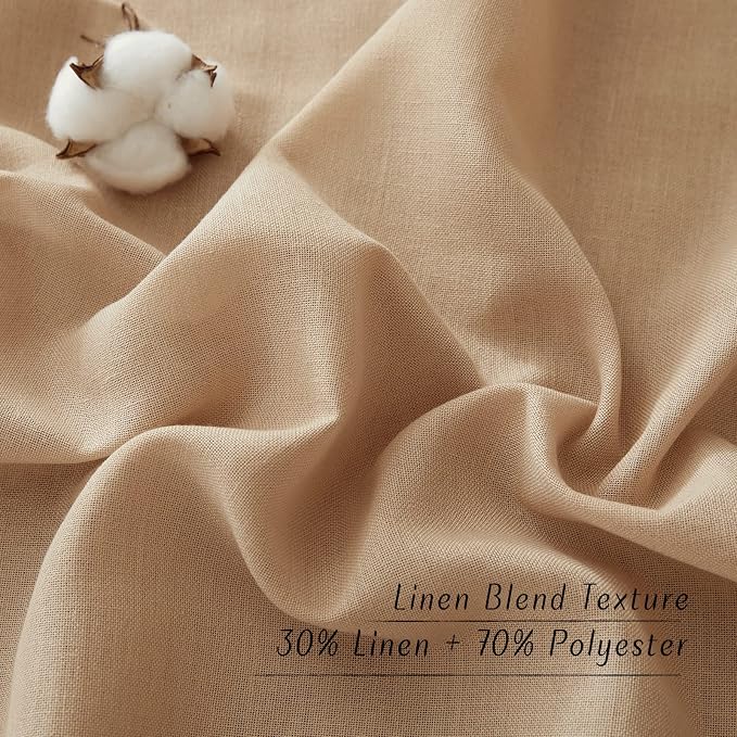 NICETOWN Flax Camel Linen Curtains - Image 7