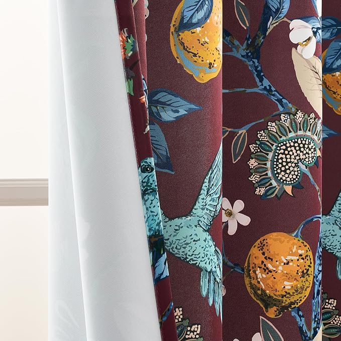 Topfinel Rust Boho Floral Curtains 90 Inches Long 2 Panels Unique Luxury - Image 8
