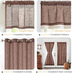 jinchan Linen Valance for Farmhouse Living Room Windows 16 Inch Slubbed Crossed - Image 7