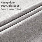 MIULEE Linen Texture Curtains for Bedroom Solid 100% Blackout Thermal Insulated - Image 5