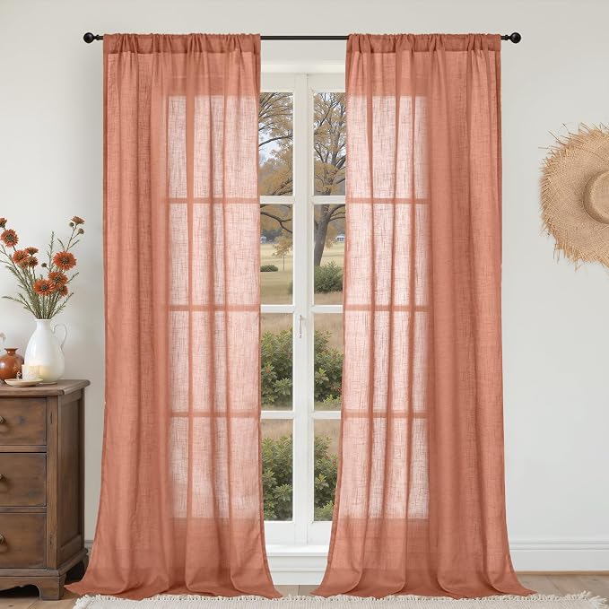 BGment Linen Curtains 84 Inch Length by BGment