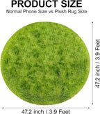 4x4 ft Tie Dye Green Round Rug for Bedroom Room Fluffy Circle Rug Furry Carpet - Image 2