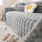 HANDONTIME Plush Sofa Covers Washable Rabbit Plush Couch Cover Soft Cozy Faux - Image 7
