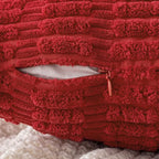 MIULEE Pack of 2 Red Corduroy Decorative Euro Sham Pillow Covers 24x24 Inch - Image 3
