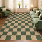 Lahome Checkered Easy Jute Dining Room Rug, 5x7 Indoor Outdoor Rugs - Image 3