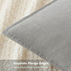 MIULEE Decorative Linen Pillow Covers 20x20 Inch Light Gray ​Boho Farmhouse​ - Image 2