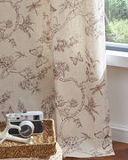 jinchan Floral Linen Curtains for Living Room 96 Inch Length Butterfly Curtain - Image 5