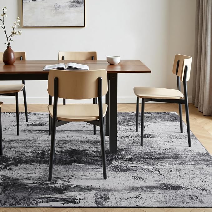 Toneed Abstract Area Rug 5x7 Modern Washable Rug Soft Non Slip Rug Low Pile - Image 5