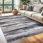 Lansny Modern Abstract 6x9 Machine Washable Living Room Rug Non-Slip Soft by lansny