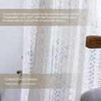 WAZZIO Boho Lace Curtains 72 Inches 2 Panel, Light Filtering Privacy Tassel & - Image 4