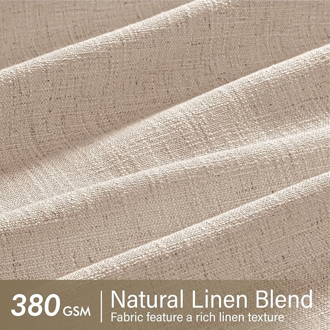 MIULEE Pinch Pleated Thick Linen Curtains 96 Inches Long 2 Panels - Image 4