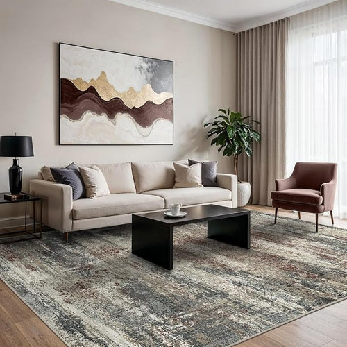 Area Rugs 5x7 for Living Room Bedroom, Modern Abstract Machine Washable Rug - Image 2