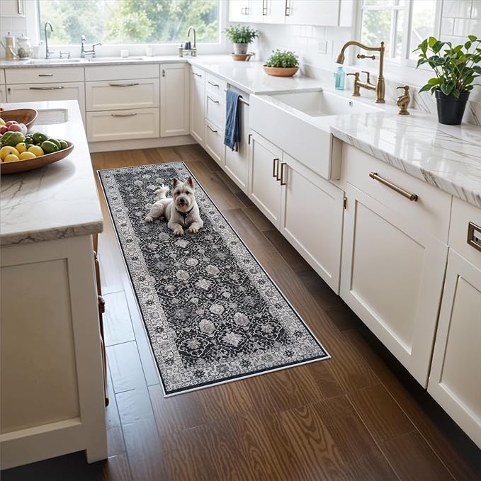 Hallway 2x5 Washable Runner Rug: Oriental Stain Resistant Kitchen Entryway Rugs by HYHAOYUNLAI