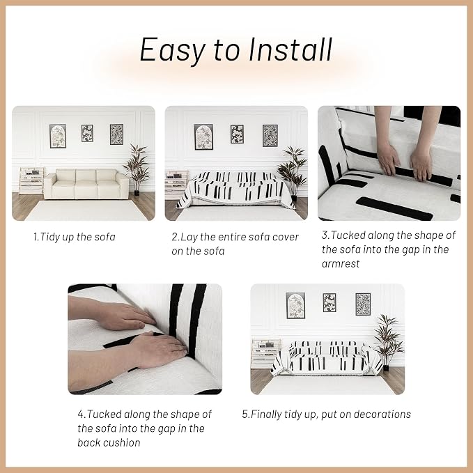 MYSKY HOME Sofa Covers for Sectional Sofa, Couch Cover for Dogs, Couch Covers - Image 6