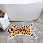 Tiger Print Rug, Animal Printed Small Area Rugs Faux Cowhide Skin Leather - Image 6
