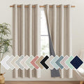 NICETOWN Oatmeal Bedroom Full Blackout Linen Curtain Panels Set of 2, Thick by NICETOWN