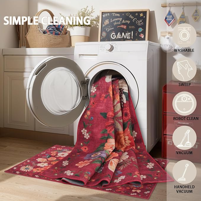 Rug for Hallways Kitchen Rug 3x7, Non Slip Washable Rugs - Image 3