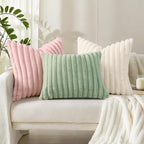decorUhome Summer Cozy Faux Fur Throw Pillow Covers 26x26 Set of 2 Decorative - Image 7