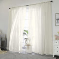 OWENIE Sheer Curtains 84 Inches Long 2 Panels Set, Ivory Sheer Curtain by OWENIE