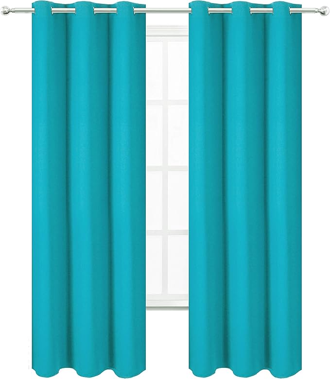 LEMOMO Teal Thermal Blackout Curtains/38 x 84 Inch/Set of 2 Panels Room - Image 2