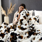 Cozy Bliss Cow Print Faux Fur Throw Blanket - Image 7