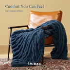 Ultra Soft Cozy Faux Fur Throw Blanket, Fuzzy Plush Thick Bubble Blanket - Image 7