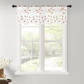 MRTREES Sheer Christmas Curtain Valance, 2 Panels Voile Leaves Embroidered by MRTREES