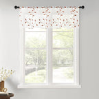 MRTREES Sheer Christmas Curtain Valance, 2 Panels Voile Leaves Embroidered by MRTREES