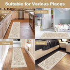 Yamaziot Washable Runner Rug, 2x5 Non-Slip Boho Vintage Hallway Rug Runner - Image 6
