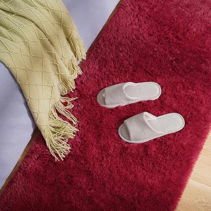 Amearea Shag Fluffy Runner Rug for Bedroom Girls Living Room, 2x6 Feet Extra - Image 2