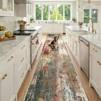 Washable Area Rugs 2'6'' x14 Non-Slip Modern Abstract Soft by RELEANY
