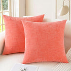 CaliTime Throw Pillow Covers Decorative 18 X 18 Inches Pack of 2 Cozy Chenille by CaliTime