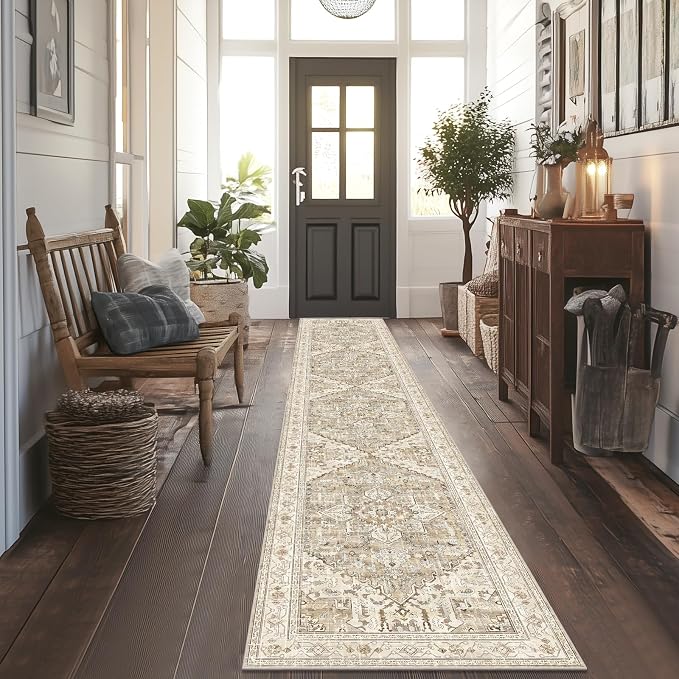 Yamaziot Washable Runner Rug, 2x12 Non-Slip Boho Vintage Hallway Rug Runner by Yamaziot