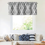 Beauoop Lattice Blackout Window Valance Curtain Panels Thermal Insulated Noise - Image 2