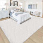 White Rug for Living Room 6x9ft Fluffy Area Rug Mat Bedside Throw Rug for - Image 4