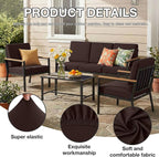 hyha 4Pcs Patio Cushion Covers, Stretch Outdoor Couch Cushion Covers Replacement - Image 3