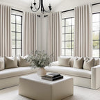 Beige Color Blackout Curtains 90 Inch Long 2 Panels, Back Tab Pleated Heading - Image 5