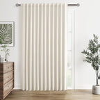 Guken Cream 100% Blackout Linen Curtains 100 Inch Wide by 84 Inch by Guken