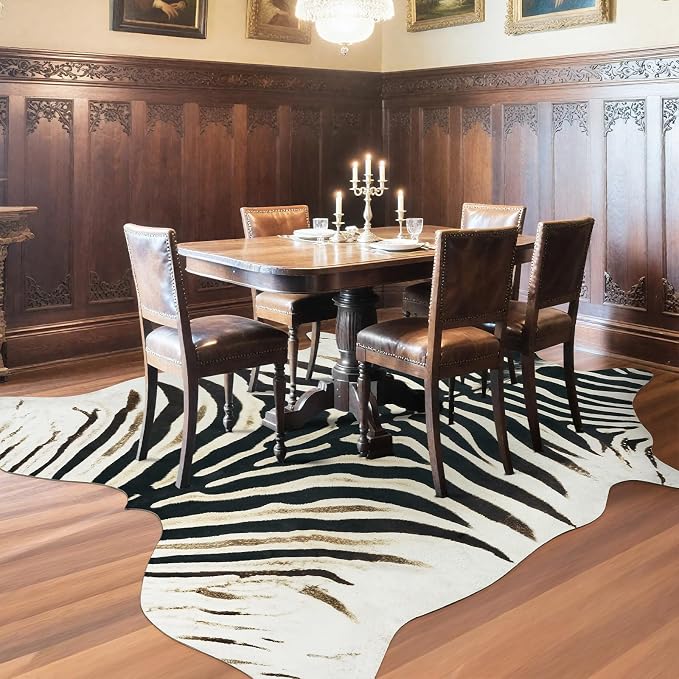 AROGAN Western Faux Fur Zebra Rug, 8 x 10 Feet Premium Animal Skin Print Rug - Image 6