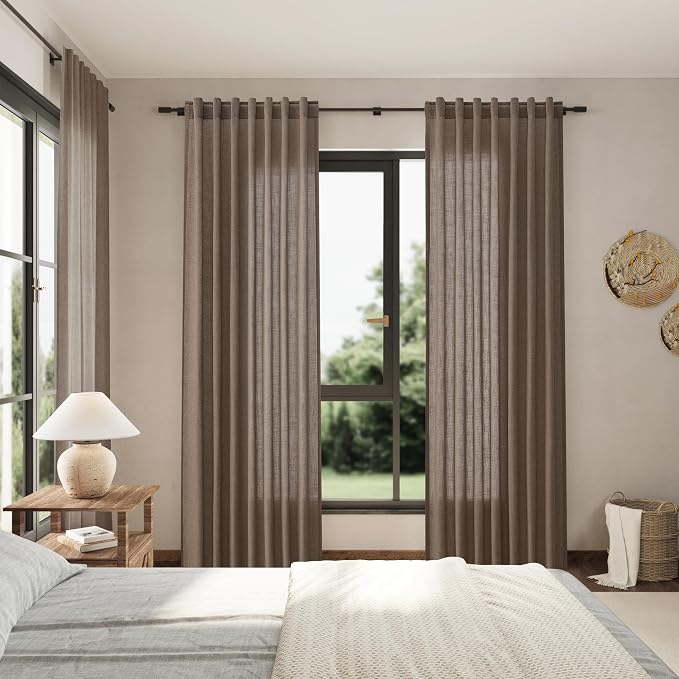 Light Brown Linen Curtains 96 Inches Long - Image 8
