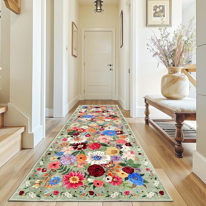 Rug for Hallways Kitchen Rug 3x7, Non Slip Washable Rugs by WelcometoBabovid