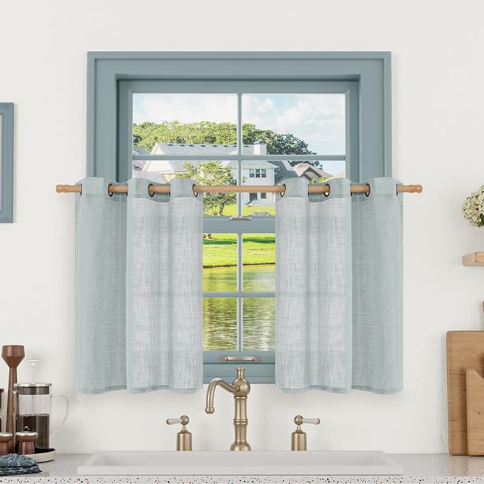 LAMIT Short Linen Curtains 30 Inch Length by LAMIT
