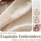 jinchan Belrose Linen Curtains for Bedroom Floral Curtains 96 Inch Length Linen - Image 7