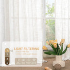 LAMIT 95 Inches Long Cream Linen Curtains - Image 4